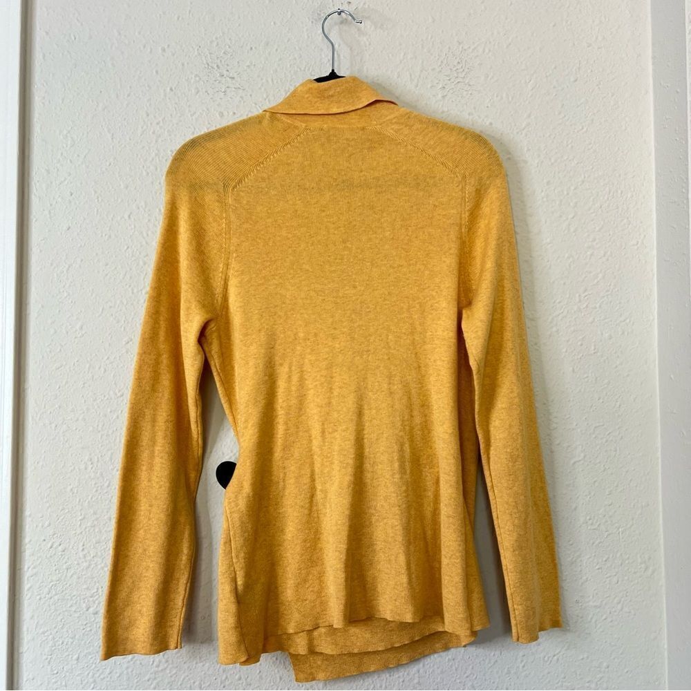 Nic+Zoe Cotton Blend Faux Wrap Sweater Size Large in Yellow - Picture 6 of 7